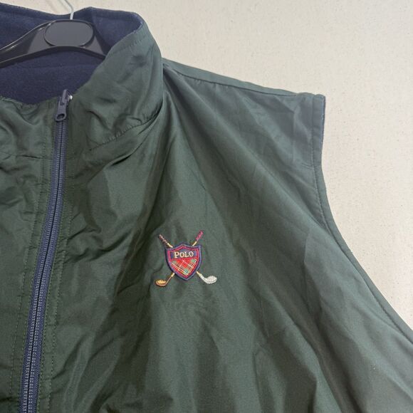 Polo Golf Ralph Lauren Vest Reversible Mens Size XL Green Shield - Picture 12 of 13